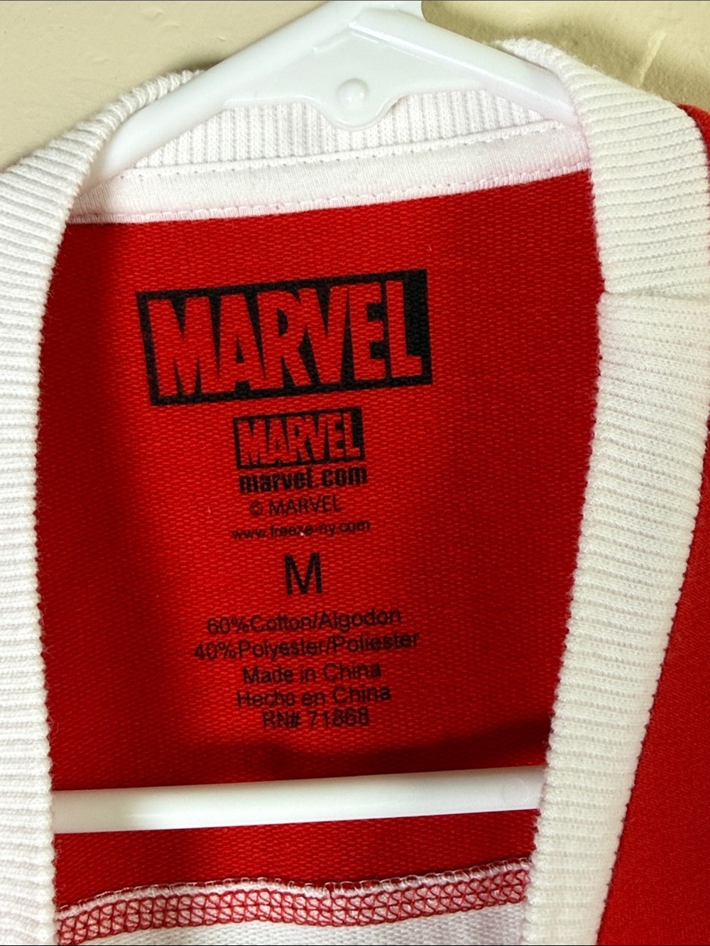 Marvel White and Red Crewneck Sweatshirt with Avengers Graphic - Picture 6 of 6